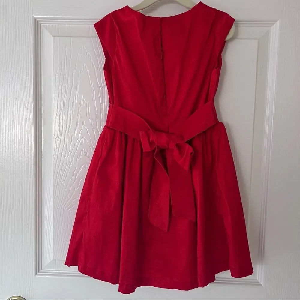 Set of 2 Dresses for Girls Size 6 Red and Cream EUC